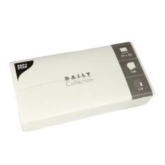 Serviettes de table unies - Blanc PAP STAR Lot de 150 