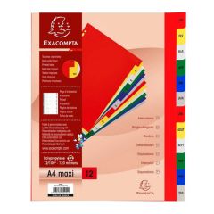 Jeu de 12 Intercalaires mensuels PP - Janvier à décembre - 245 x 297 mm EXACOMPTA