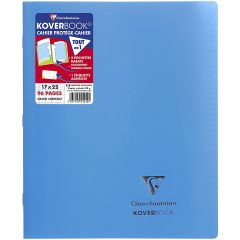 CLAIREFONTAINE : Cahier Séyès 96 pages - 170 x 220 mm - KOVERBOOK Bleu Visuel