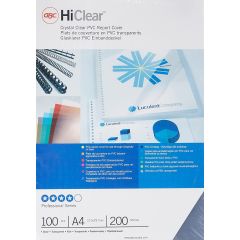 Plat de Couverture pour Reliure A4 - PVC 0,20 mm - Transparent : GBC Lot de 100 Visuel