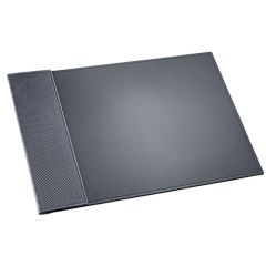 Photo Sous-mains - 450 x 650 mm - Cuir Noir - Coutures noires LAUFER Concerto