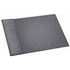 Photo Sous-mains - 450 x 650 mm - Cuir Noir - Coutures roses LAUFER Concerto