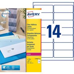 AVERY Étiquettes transparentes 99,1 x 38,1 mm L7563-25