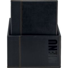 Protège-menus A4 avec boîte de rangement - Noir : SECURIT Trendy Lot de 20 Visuel