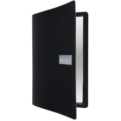 Protège-menus A4 - Noir - Cuir : SECURIT Ego Photo