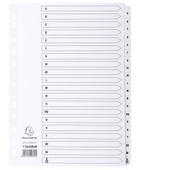EXACOMPTA : Jeu de 20 intercalaires alphabétiques en carte - 223 x 297 mm