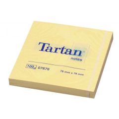 Bloc-Notes repositionnables - Jaune - 76 x 76 mm TARTAN 