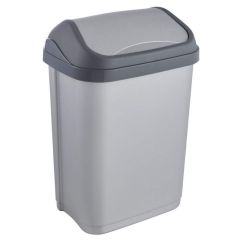 Photo Poubelle avec couvercle - 10 litres - Argent/Anthracite KEEEPER Swantje