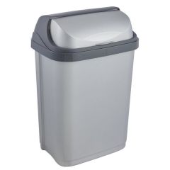 Photo Poubelle avec couvercle - 10 litres - Argent/Gris KEEEPER Rasmus