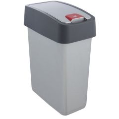 Photo Poubelle avec couvercle - 10 litres - Argent/Gris KEEEPER Magne