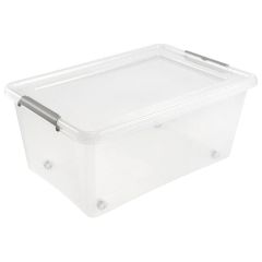 Photo Boite de rangement à roulettes - 40 L - Transparent KEEEPER Lars