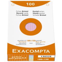 Photo Fiches Bristol quadrillées et perforées - 100 x 150 mm - Assortiment EXACOMPTA Image