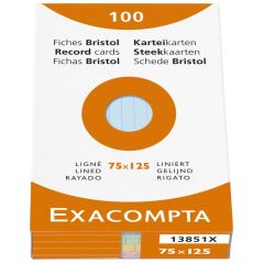 Photo Fiches Bristol lignées - 75 x 125 mm - Assortiment EXACOMPTA Image