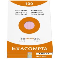 Photo Fiches Bristol lignées - 100 x 150 mm - Assortiment EXACOMPTA 13852X