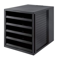 Photo Module de classement - 5 tiroirs ouverts - Noir : HAN KARMA