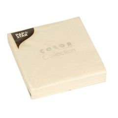 Photo Serviettes en papier Cocktail Crème  - 250 x 250 mm PAP Star 14276