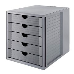 Photo Module de classement - 5 tiroirs fermés - Gris : HAN KARMA 14508-18