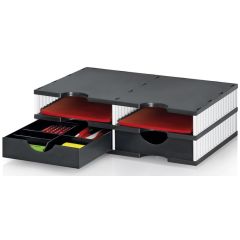 Photo Module de classement - 4 compartiments - Noir/Blanc/Noir STYRO Styrodoc Duo Visuel