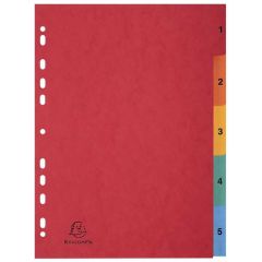 Photo EXACOMPTA 3110Z Jeu de 5 intercalaires numériques en carte lustrée 1 à 5