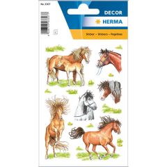 Photo HERMA : Lot de 18 stickers en papier - Chevaux dessinés - 3307