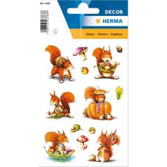 Photo HERMA : Lot de 39 stickers en papier - Ecureuil - 3368