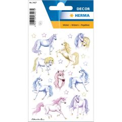 Photo HERMA : Lot de 18 stickers en papier - Licornes - 3427