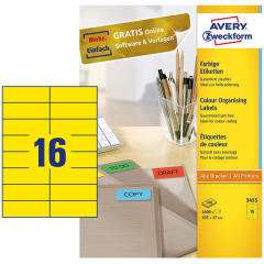 Photo Étiquettes autocollantes Jaunes 105 x 37 mm AVERY 3455