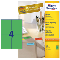 Photo Étiquettes autocollantes Vertes 105 x 148 mm AVERY 3458