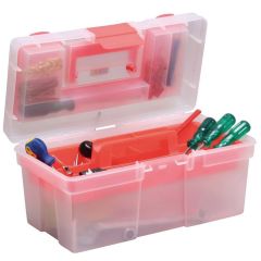 Photo Boîte de rangement avec poignée - Plastique - Rouge ALLIT McPlus Clear 16