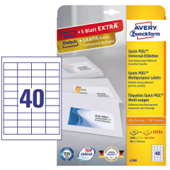 Photo Étiquettes adhésives - 48,5 x 25,4 mm - Blanc AVERY Lot de 1200