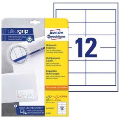 Photo Étiquettes adhésives - 97 x 42,3 mm - Blanc AVERY