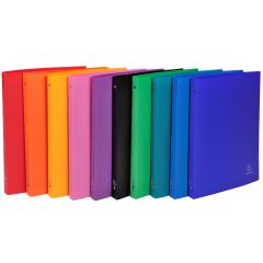 Photo Classeur souple en PP sans étiquette - 4 anneaux de 15 mm - 10 couleurs assorties EXACOMPTA
