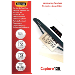 Photo Pochettes à plastifier des Cartes - 250 mic 64 x 95 mm FELLOWES