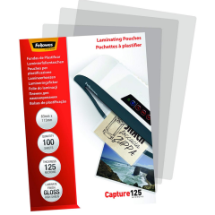 Photo Pochettes à plastifier des Cartes - 250 mic 83 x 113 mm FELLOWES