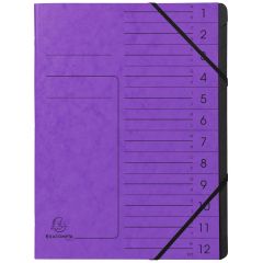 Photo Trieur 12 compartiments à élastiques - Violet EXACOMPTA Image