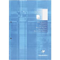 Photo CLAIREFONTAINE : Bloc de cours quadrillé avec marge - 210 x 297 mm - 200 pages 