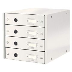 Photo Boite de classement WOW - 4 tiroirs - Blanc LEITZ Click et Store 6048-00-01