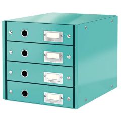 Photo Boite de classement WOW - 4 tiroirs - Menthe LEITZ Click et Store 6049-51