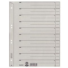 Photo LEITZ : Lot de 100 intercalaires en carton - 223 x 300 mm - Gris 