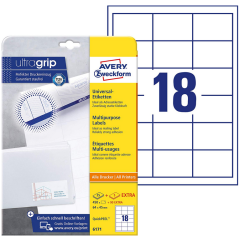 Photo Étiquettes adhésives - 64 x 45 mm - Blanc AVERY 