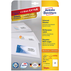 Photo Étiquettes adhésives - 210 x 148 mm - Blanc AVERY Lot de 60