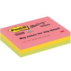 Photo Notes adhésives - Assortiment - 203 x 152 mm POST-IT Meeting Notes Super Sticky