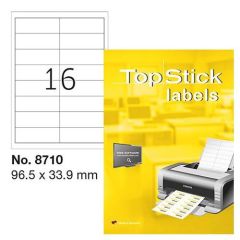 Photo Étiquettes adhésives blanches - 96,5 x 33,9 mm : TOP STICK