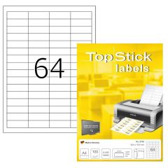 photo Étiquettes adhésives blanches - 48,3 x 16,9 mm : TOP STICK