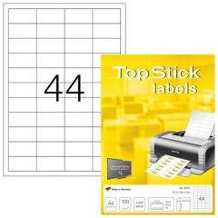 Photo Étiquettes adhésives blanches - 48,3 x 25,4 mm : TOP STICK Lot de 4400