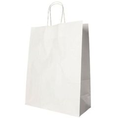 Photo Sac en papier avec anse - 350 x 260 x 120 mm - Blanc PAP STAR