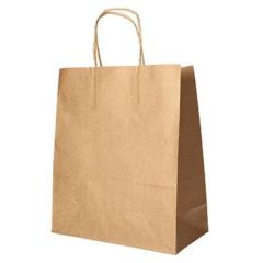 Photo Sac en papier avec anse - 280 x 220 x 100 mm - Brun PAP STAR