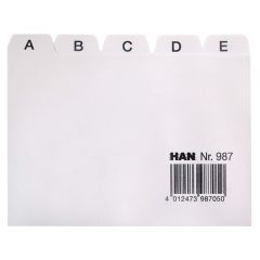 Photo Jeu de 25 Intercalaires alphabétiques en plastique - 105 x 85 mm - A7 : HAN 987