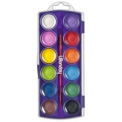 Photo Boîte de pastilles de gouache - 12 couleurs WONDAY