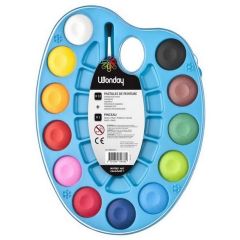 Photo Palette de pastilles de gouache - 12 couleurs WONDAY